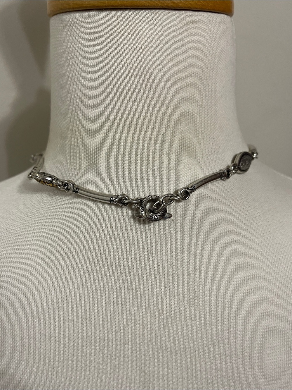 Brighton Retired “Sundance” Etched Gold, Copper, & Silver Toned Toggle Necklace - Picture 2 of 3